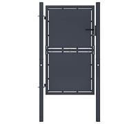 Portillon de jardin Acier 100 x 125 cm portail de jardin avec clés et poignée, Clôture avec Serrure, portillon de patio extérieur, Anthracite