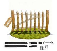 Portillon de jardin - BOGATECO - Noisetier 100x50 cm - Ouverture gauche - Bois naturel - Style rustique