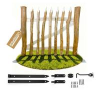 Portillon de jardin - BOGATECO - Portillon en noisetier 100x120 cm - Bois naturel - Ouverture gauche