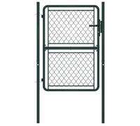 Portillon de jardin en acier - VIDAXL - 100x150 cm - Vert - Maille 5x5 cm - Double battant - Manuel