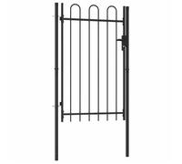 Portillon de jardin en acier - vidaXL - Noir - Acier enduit de poudre - 100x200 cm - Hauteur panneau 150 cm
