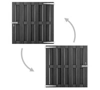 Portillon de jardin en WPC - GKO - 100x100 cm - Gris - Résistant aux intempéries - Résistant à la pourriture