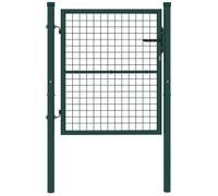 Outsunny Portillon de jardin en acier 97 x 150 cm portail de jardin avec serrure, clés et poignée, décoration en flèche, portillon de patio extérieur, vert