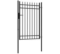 Portillon de jardin - Outsunny - en acier galvanisé - 107 x 204 cm - serrure, clés et poignée - noir
