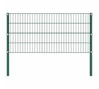 Portillon De Jardin, Panneau de clôture avec poteaux en fer 176,5 x 80 cm Vert pour Balcon, Terrasse, Extérieur