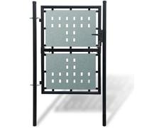 vidaXL Portail simple de clôture Noir 100x225 cm