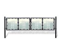vidaXL Portail simple de clôture Noir 300x125 cm