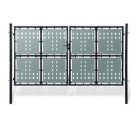 Portillon de jardin - VIDAXL - Double Noir - Acier galvanisé - 300 x 225 cm - Ajouré