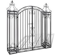 vidaXL Portillon de jardin en fer forgé 122 x 20,5 x 134 cm Noir Battant