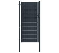 Portillon de patio en PVC et acier - VIDAXL - 100x164 cm - Anthracite - Verrouillable - 3 clés incluses
