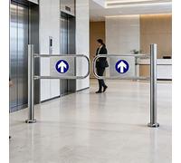 Portillon De Pivotant Pour Entrée, Portail À Fermeture Automatique, Porte Battant, Barrière D'accès En Acier Inoxydable, Pour Magasin, Bibliothèque, Supermarché(2x1m/6.56x3.28ft)