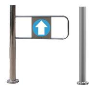 Portillon de sécurité à Fermeture Automatique avec Fixation sur Poteau | Porte battante Manuelle pour allées industrielles et de supermarchés | Portillon de sécurité à Sens Unique Durable