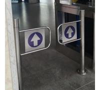 Portillon de sécurité à fermeture automatique et ressort - Porte unidirectionnelle en acier inoxydable pour supermarché, bibliothèque, magasin - Passage piétonnier résistant, dimensions : 12