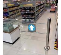 Portillon de sécurité à Ressort en Acier Inoxydable, Porte piétonne en métal pour allée de Restaurants, supermarchés et centres commerciaux, 80 x 100 cm, charnière à Gauche.
