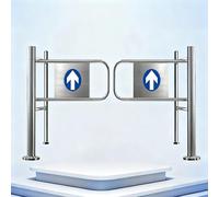 Portillon De Sécurité À Ressort,Portillon De Pivotant pour Entrée De Supermarché,Portail À Fermeture Automatique,Barrière D'accès en Acier Inoxydable(190cmx100cm)