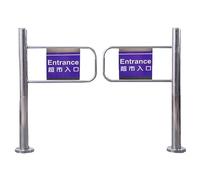 Portillon de sécurité à Ressort pour supermarchés et Parcs - Porte battante à Fermeture Automatique, entrée à Sens Unique, Finition argentée Durable, accès piéton, 100 x 97 cm - Solution d'a