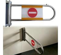 Portillon de Sécurité à Sens Unique Réglable (accès Simple) | Portillon de Transfert en Acier Inoxydable pour Couloirs de Contrôle des Billets ou Sorties de Caisse(Silver+yellow,1pc)
