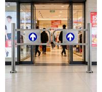 Portillon De Sécurité Pivotant Pour Entrée De Supermarché, Portail Unidirectionnelle À Fermeture Automatique, Porte Battant, Barrière D'accès En Acier Inoxydable(1.2x1m/3.94x3.28ft)