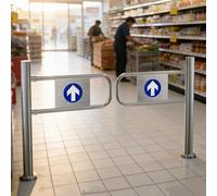 Portillon De Sécurité Pivotant Pour Entrée, Porte De Unidirectionnelle À Fermeture Automatique, Ouverture À 90° Barrière D'entrée Pivotant, Pour Magasin, Bibliothèque(1.2x1m/3.94x3.28ft)