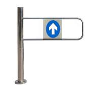 Portillon de sécurité pivotant unidirectionnel en acier inoxydable pour supermarchés, largeur réglable de 50 à 109 cm, porte pivotante simple côté gauche, dimensions 50 x 100 cm (20 x 39 po)