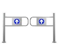 Portillon de sécurité universel pour entrée de supermarché, portail pivotant à ressort, porte unidirectionnelle à fermeture automatique pour magasin, bibliothèque, supermarché, usine, école,Double