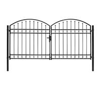 Portillon double - TMISHION - PAL143089 - Acier - 300x125 cm - Noir