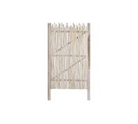 Portillon en bois de teck - L117 x H180 cm colori naturel clair - EDANA Naturel clair