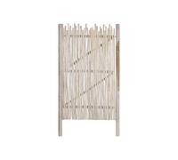 Portillon en bois de teck - L117 x H180 cm colori naturel clair - EDANA Naturel clair