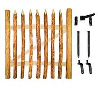 Portillon en noisette, portillon vers la clôture en noisette avec accessoires (H 100 cm / 3-4 cm Écartement des lamelles)