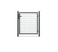 EASY CLOTURE Portillon grillagé en Acier galvanisé Maille 100 x 50 L 1m x H 1m00 Gris Anthracite - Porte de Jardin - Clôture de Jardin avec Serrure et poignée