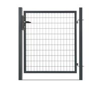 Easy Cloture Portillon grillagé en Acier galvanisé Maille 100 x 50 L 1m20 x H 1m00 Gris Anthracite - Porte de Jardin - Clôture de Jardin avec Serrure et poignée