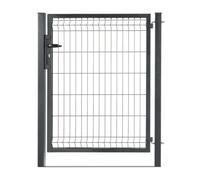 Portillon grillagé en acier galvanisé maille 200 x 50 occultable passage 1m x H 1m80 Gris anthracite