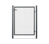 Portillon grillagé en acier galvanisé maille 50 x 50 passage L 1m x H1m75 Gris anthracite