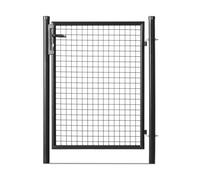 Portillon grillagé en acier galvanisé maille 50 x 50 passage L 1m x H1m75 Noir