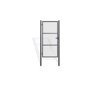 Casanoov Portillon Grillage 1x2 m Acier Galvanisé Gris Anthracite OLGA - Design Classique Robuste - Résistant Intempéries et Corrosion - Montage Facile avec Poteaux - Kit Jardin Sécurisé 100x200 cm