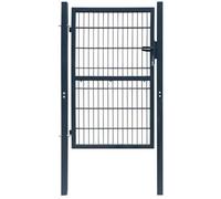 Portillon grillagé Portail de clôture-Porte de jardin 2D (simple) Gris anthracite 106 x 230 cm
