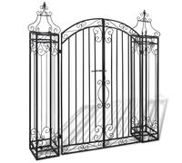 vidaXL Portillon de jardin en fer forgé 122 x 20,5 x 134 cm Noir Battant