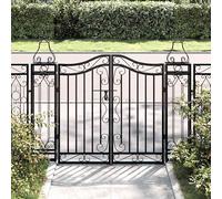 vidaXL Portail de jardin 121x8x150 cm en fer forgé – Noir