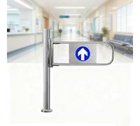 Portillon Piéton Manuel Pour Supermarché,Porte Bidirectionnelle En Acier Inoxydable,Porte De Sécurité De Fermeture Automatique,Portillon Demi-taille À Ouverture À 180° Pour Magasin(90cmx100cm)