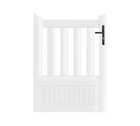 Portillon PVC blanc largeur 100 cm x hauteur 125 cm semi ajouré ETRETAT - poignée à droite - GEFRADIS - fabrication française