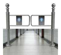 Portillon Unidirectionnelle Piétonnier Manuel À Ouverture,Porte D'entrée Battante Pour Supermarché,Portillon Battant Automatique,Porte De Sécurité Demi-taille À Acier Inoxydable(Silver1＋Silver2)