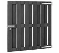 Portillon WPC 100x100 cm Gris pour Jardin et Patio | WPC durable, loquet coulissant rapide, lattes verticales, barrière résidentielle, assemblage facile, vis incluses