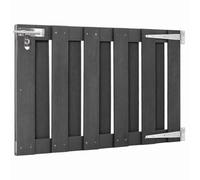 Portillon WPC 100x60 cm Gris | Loquet coulissant rapide, lattes verticales, traverses agencées, barrière jardin, clôture résidentielle, vis incluses