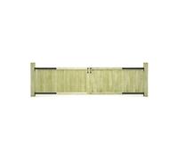 vidaXL Portillons de jardin 2 pièces Bois de pin imprégné 300 x 150 cm Vert