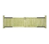 vidaXL Portillons de jardin 2 pièces Bois de pin imprégné 300 x 150 cm Vert