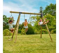 Talk-Point Portique AMANDIER 2 balançoires échelle corde kit d'ancrage Bois FSC® h190 cm