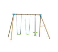 TP Toys Portique ANTHÉMIS 2 balançoires en bois H243 cm marron