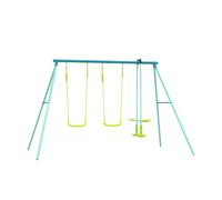 TP Toys Portique métal galvanisé – 2 balançoires & vis-à-vis – Kit d'ancrage – Dès 3 ans