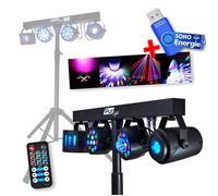 Portique + 4 effets lumière PAR/ASTRO/BEAM/DERBY + Télécommande - DMX - Pur Light EUPHORIA+ clé USB 32Go