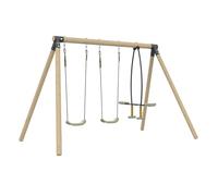 Portique ANÉMONE 2 balançoires - vis-à-vis - kit d'ancrage - Bois FSC® h190 cm